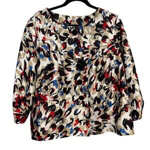 Bay Studio Career Plus Womens Button-Up Jacket 1X Polyester Multicolor